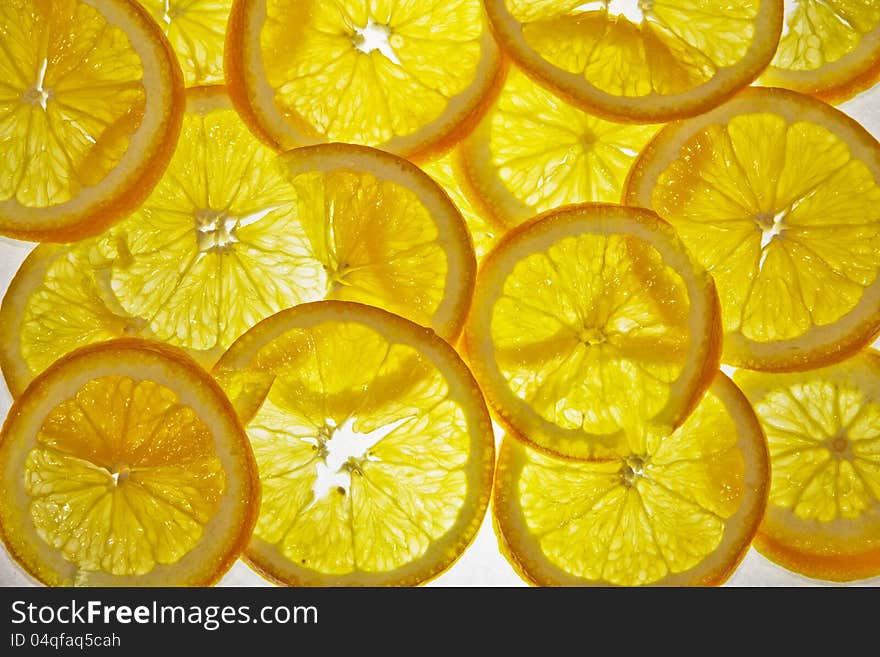 Sliced orange close up on white background. Sliced orange close up on white background