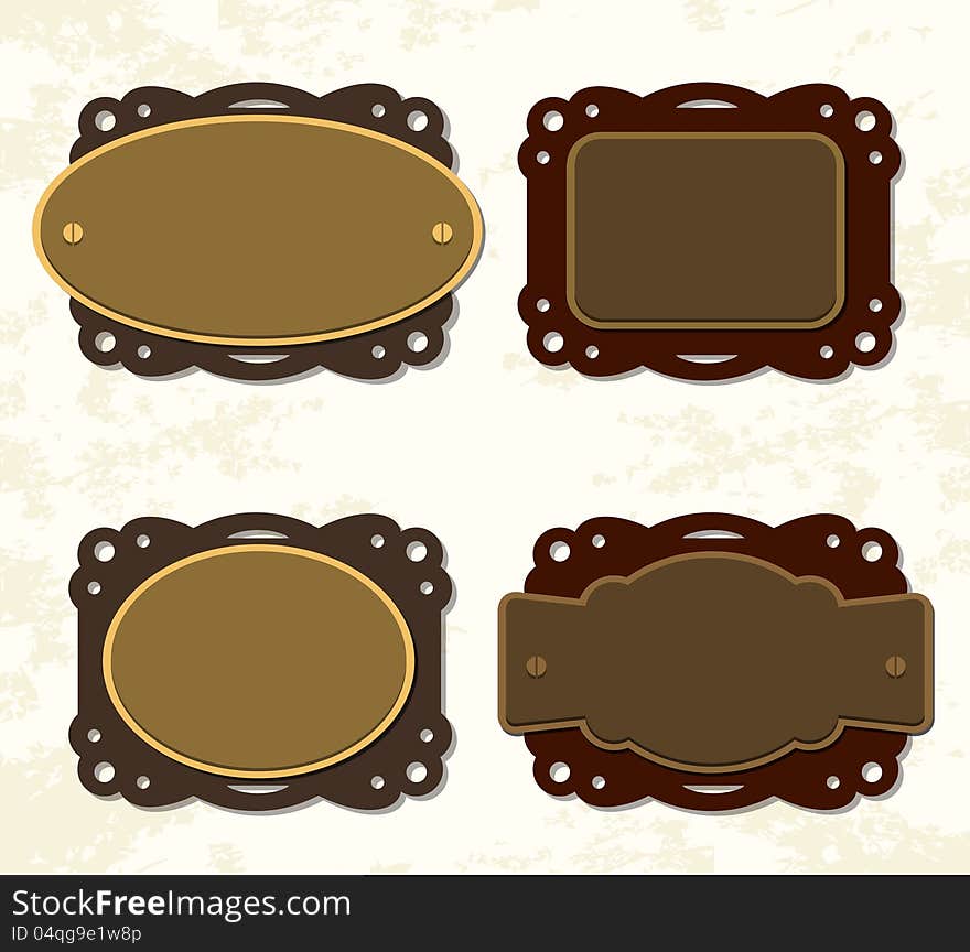 Vintage coffee and chocolate badges. Editable vector set