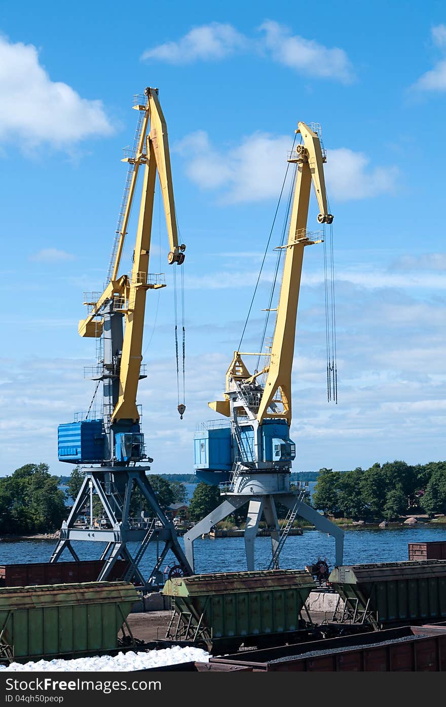 Cranes in the port