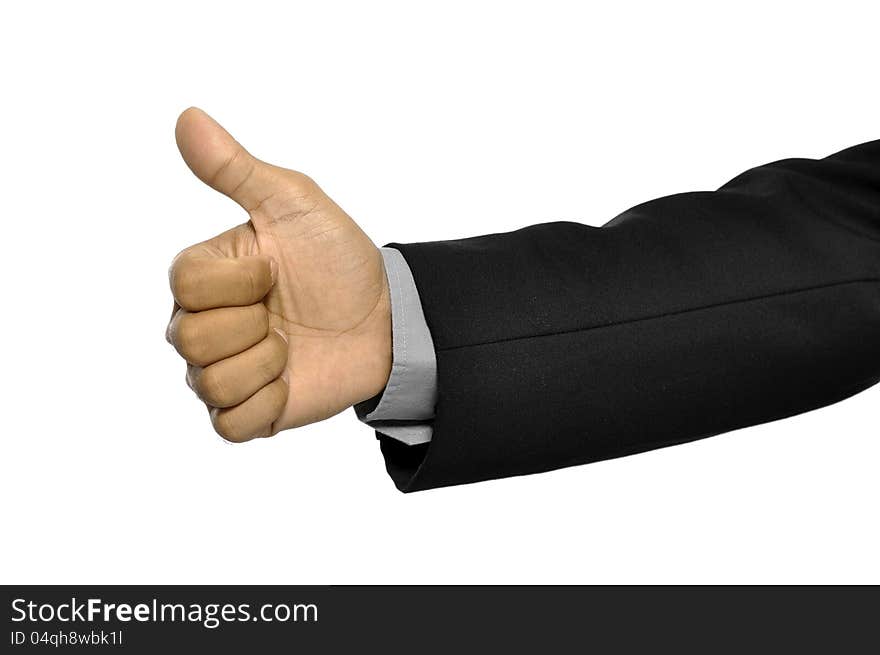 Man give ok sign isolated over white background