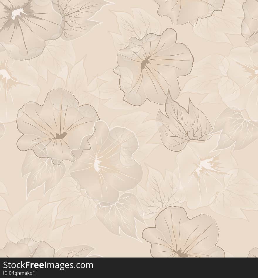 Abstract elegant vector floral seamless pattern