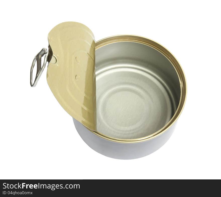 Empty can isolated on white background