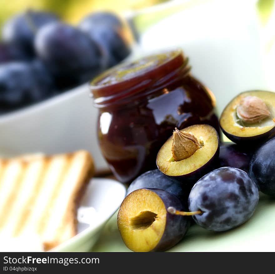 Plum jam - marmalade for breakfast