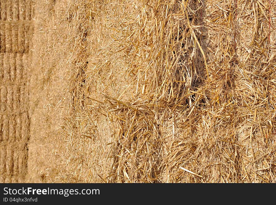 Closeup on straw forming haystacks. Closeup on straw forming haystacks