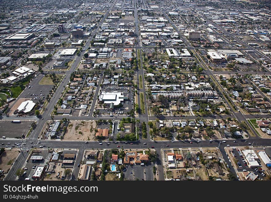 Aerial view of downtown Mesa. Aerial view of downtown Mesa