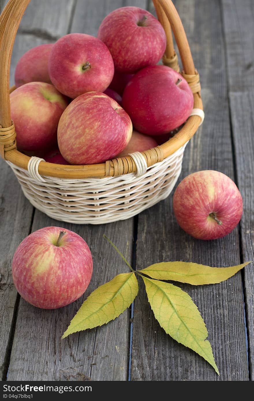 Red apples in a basket