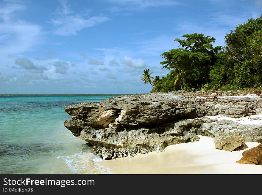 Large stone Saona Island Dominican Republic