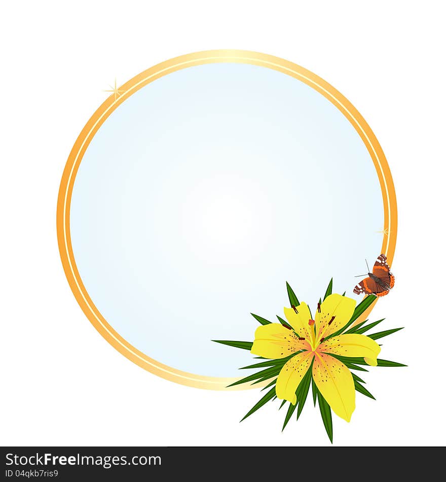 Frame with a yellow flower