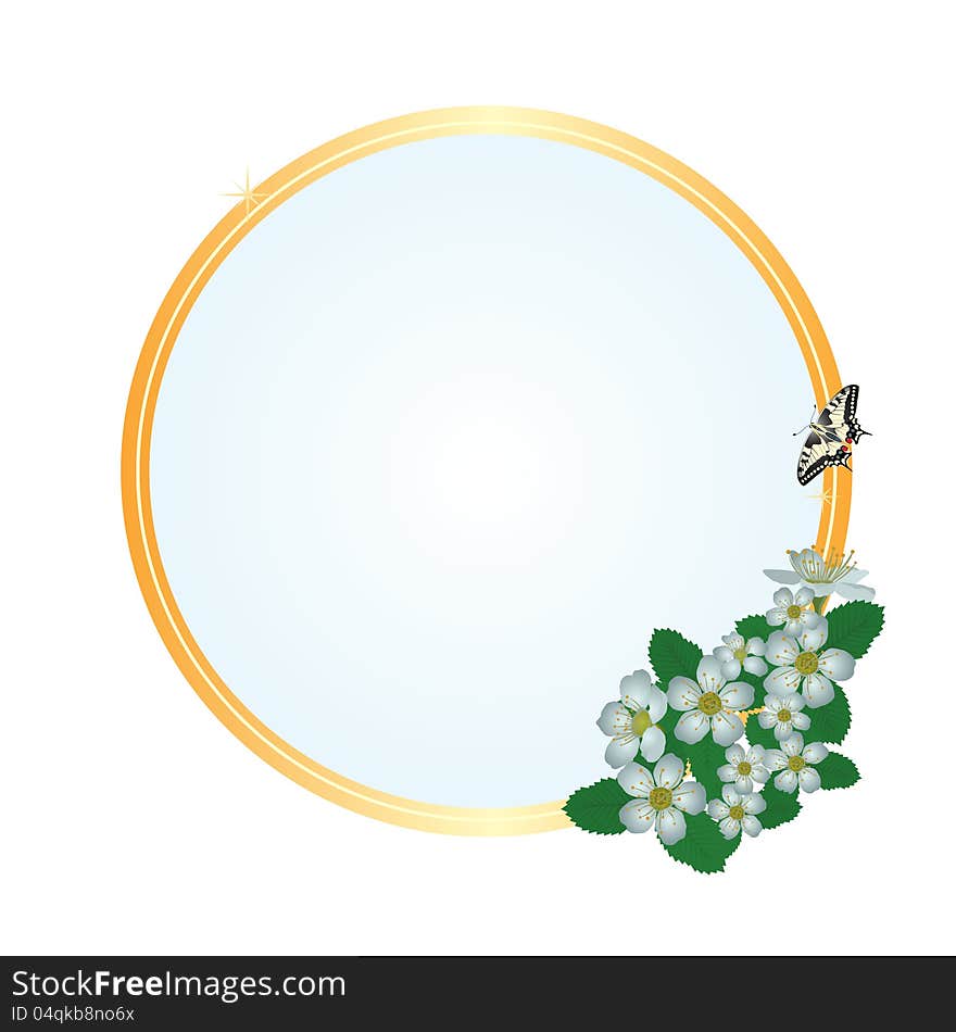 Frame with flowers of apple