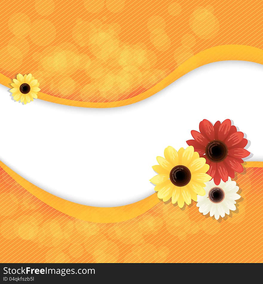 Vector summer background with flowers. Vector summer background with flowers