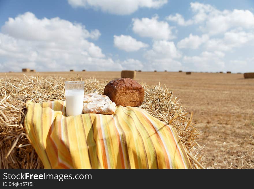 Natural food for mown field in autumn