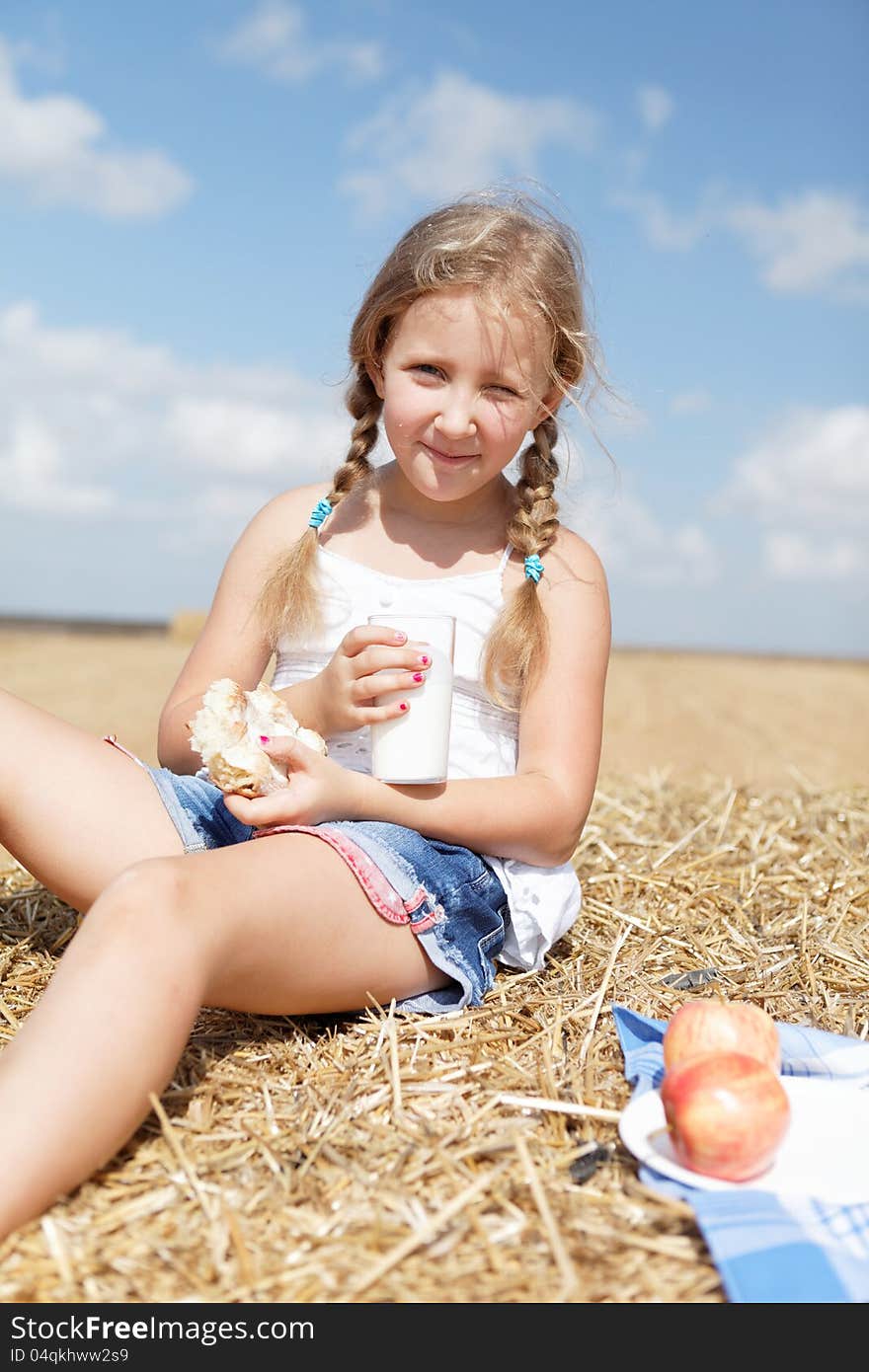 Cute Girl Eating Healthy Meal