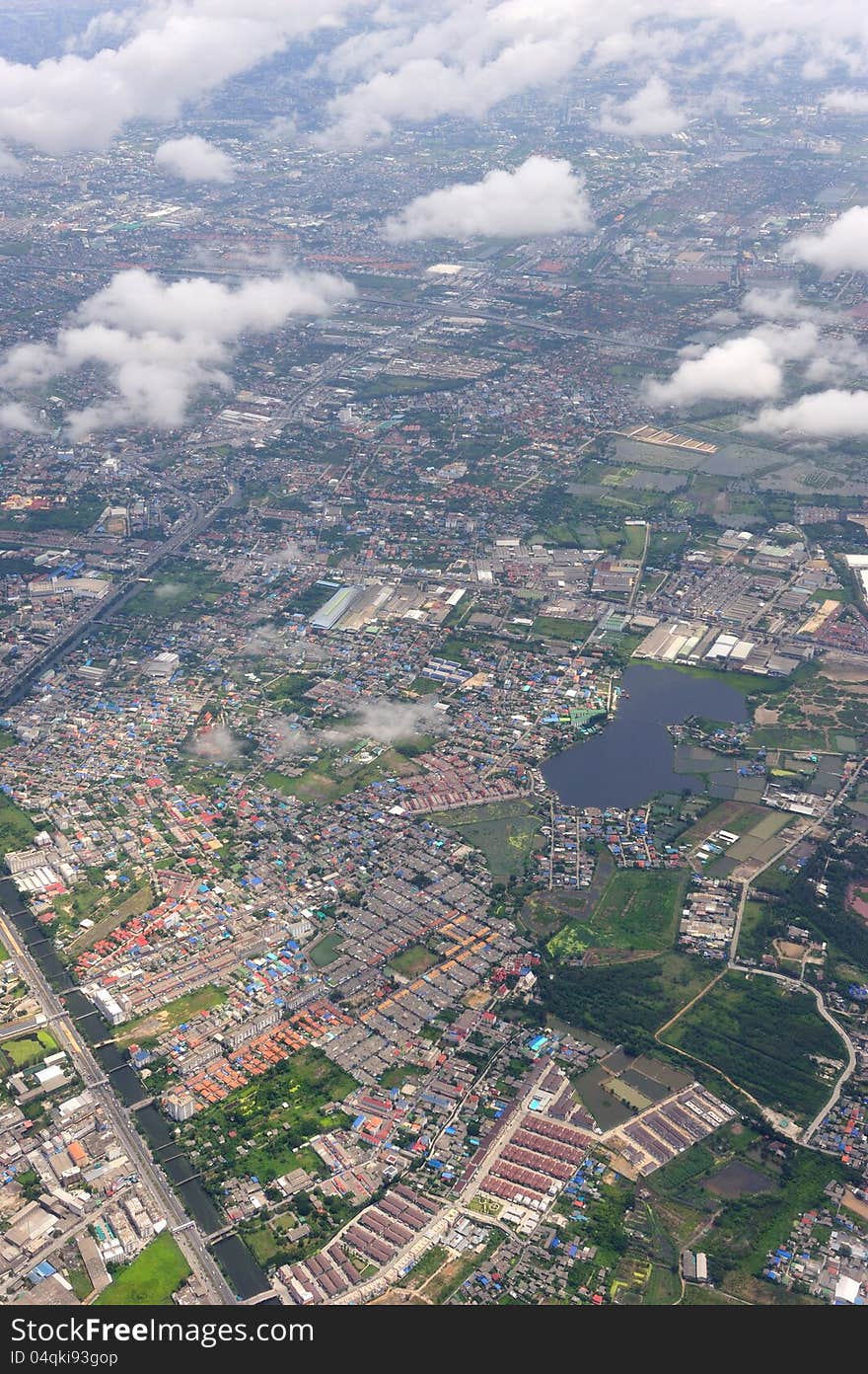 Aerial View of a big city