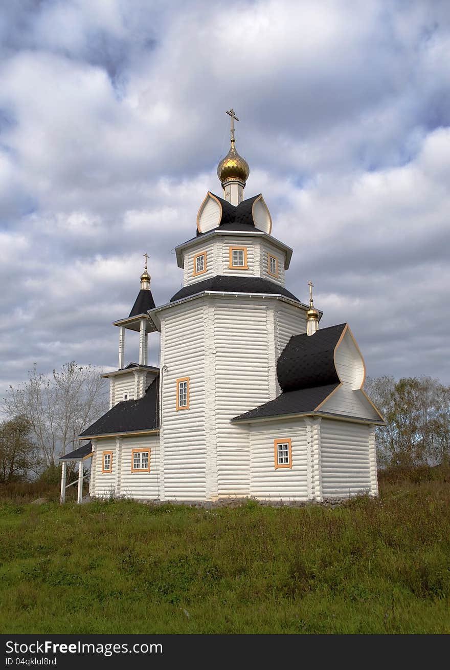 Wooden church of the Assumption of the Blessed Virgin in the village Kishleevo, Vladimir Region, Russia. Wooden church of the Assumption of the Blessed Virgin in the village Kishleevo, Vladimir Region, Russia