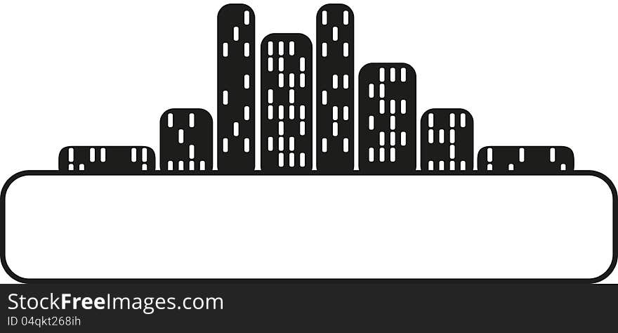 Text field with city silhouettes is perfect for your company logo or slogan and more. Text field with city silhouettes is perfect for your company logo or slogan and more.