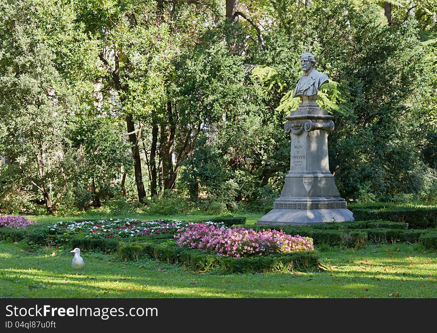 A view of the main public garden in Trieste, Italy. A view of the main public garden in Trieste, Italy