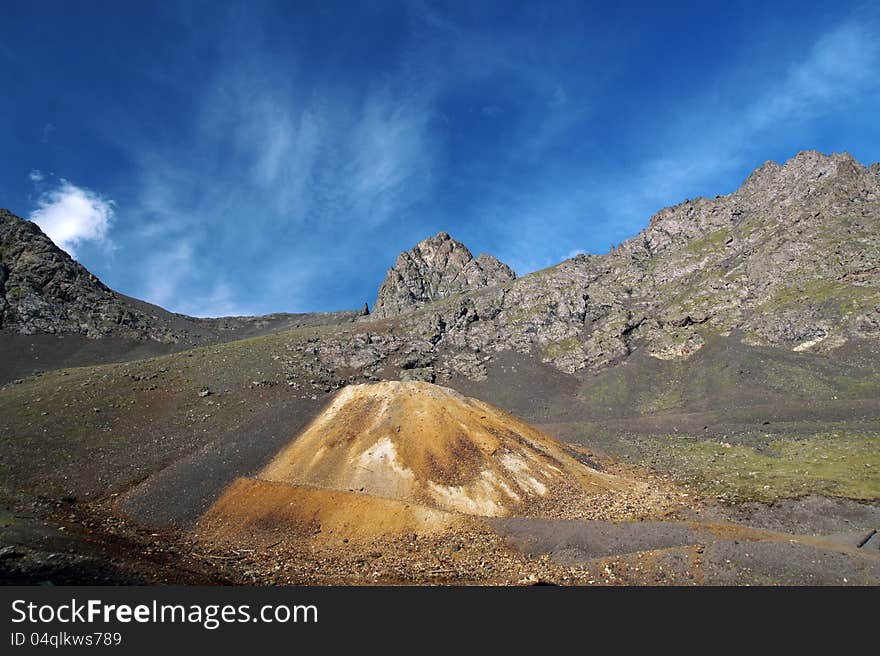 Caucasus mountains. Old mining.