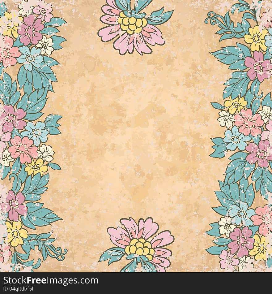 Floral retro background. Invitation to the wedding or announcements. Floral retro background. Invitation to the wedding or announcements.