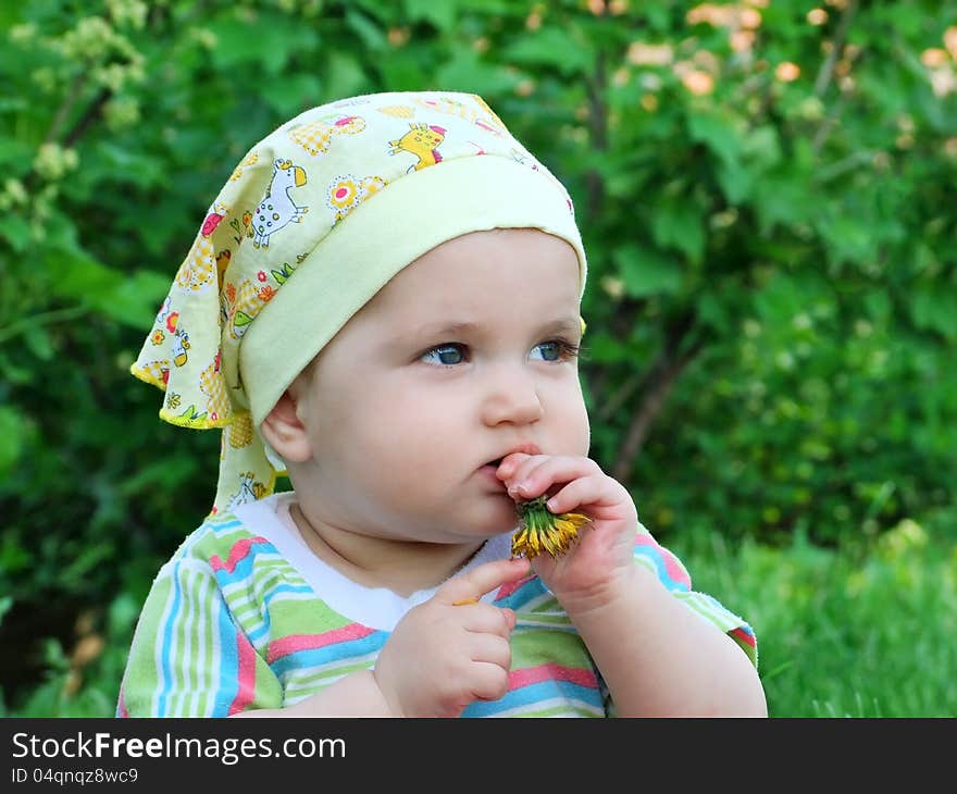 Little girl in the fresh air. Little girl in the fresh air