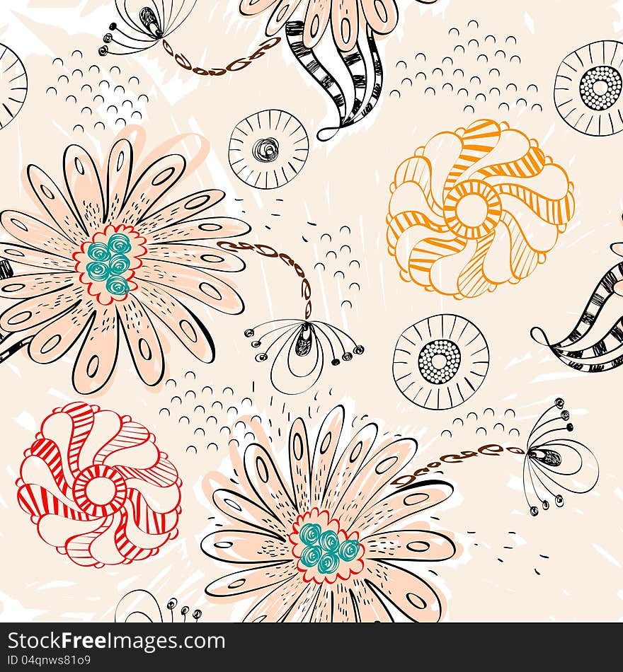 Hand draw seamless pattern