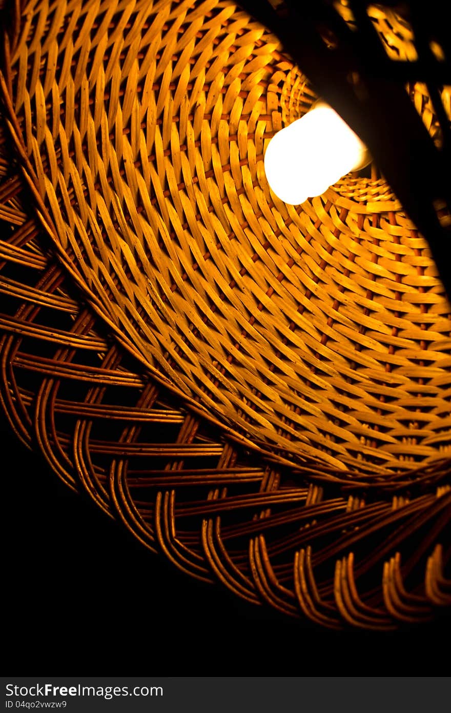 Wicker lamp in the hunting country house