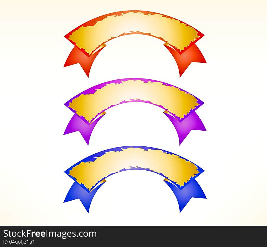 Colorful ribbon set over white background. Colorful ribbon set over white background