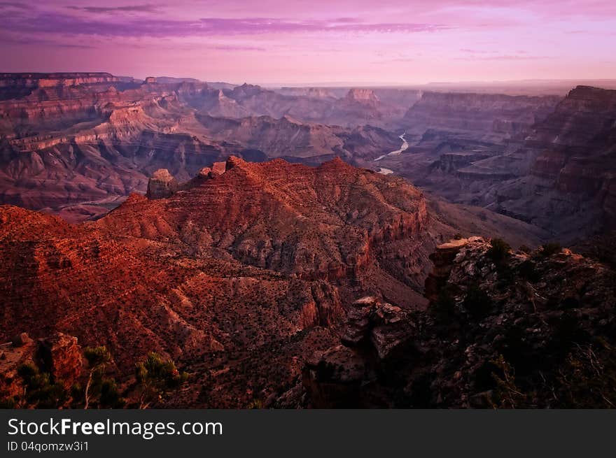 Grand canyon colorful sunrise