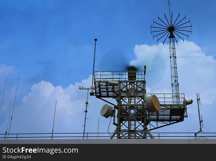 Radar Tower In Evening Sky