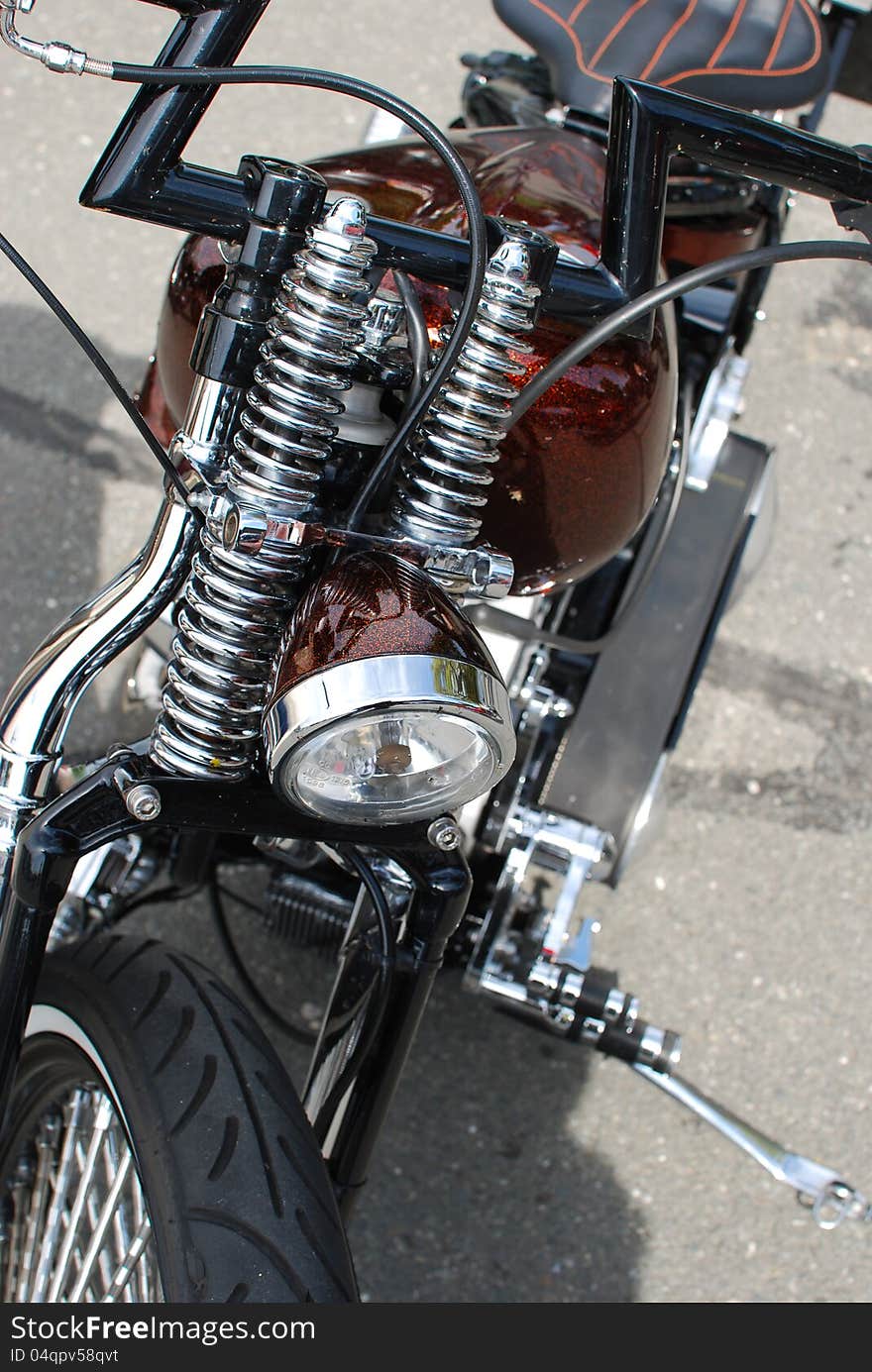 Front of a motorcycle chopper