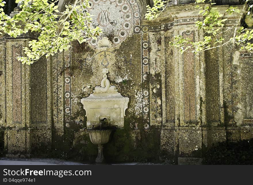 Water Spout In Regaleira Palace In Sintra Portugal