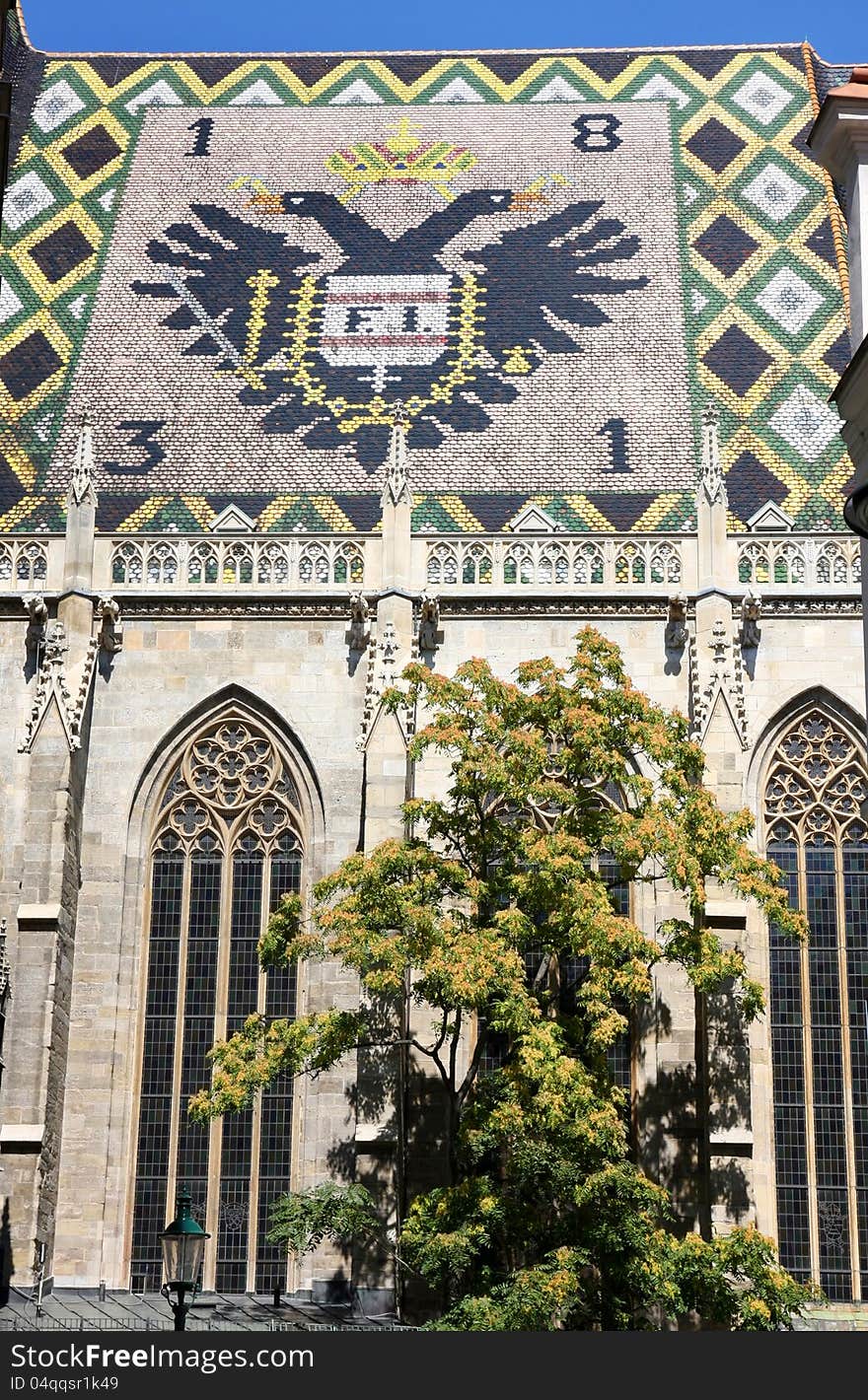 Eagle Tiles Roof of Stephansdom Cathedral in Vienna, Austria. Eagle Tiles Roof of Stephansdom Cathedral in Vienna, Austria