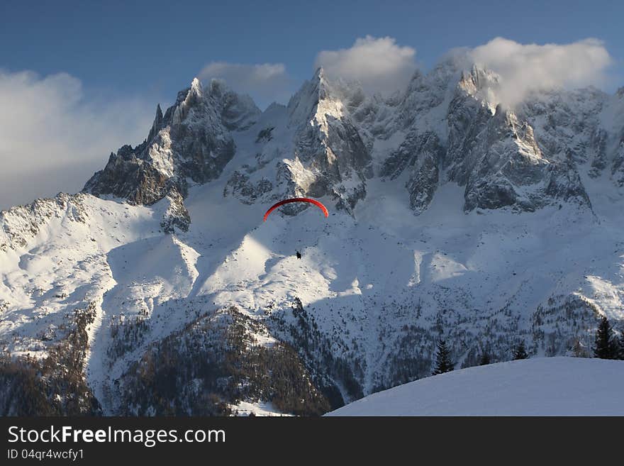 Winter time sun snow in Alps. Winter time sun snow in Alps