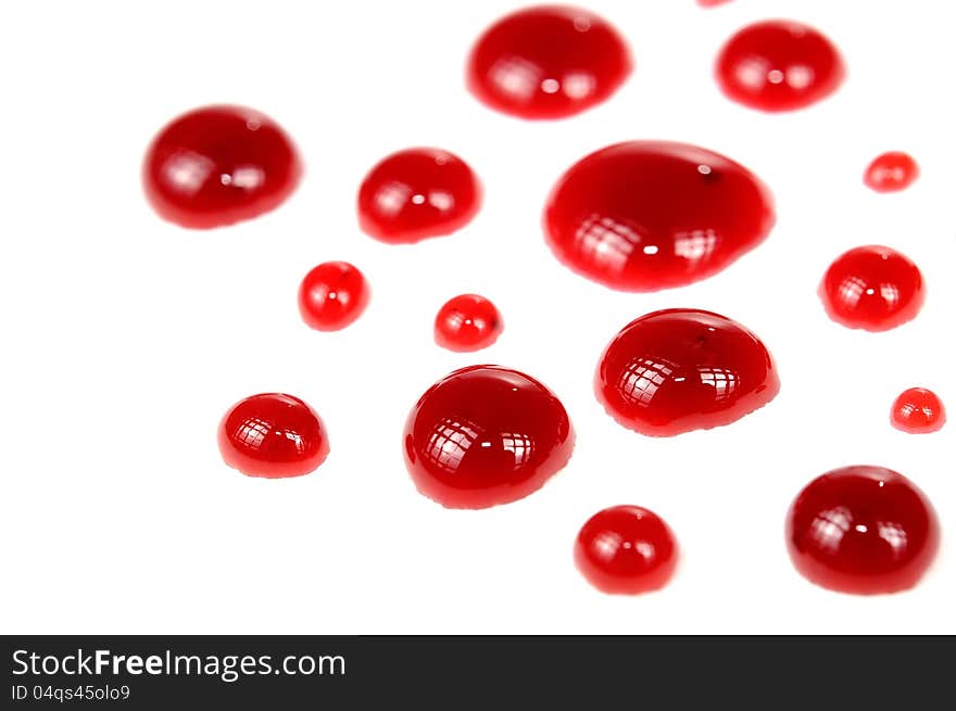 Jam Drops on White Background