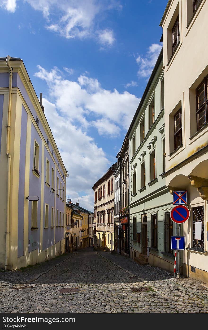 Old street in Olomouc &x28;Olmütz&x29;, Czech Republic.