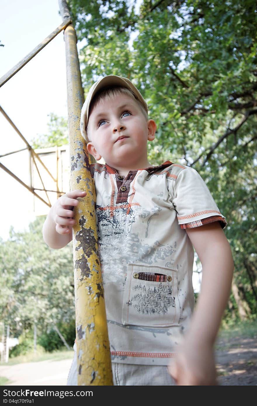 Boy near the forest