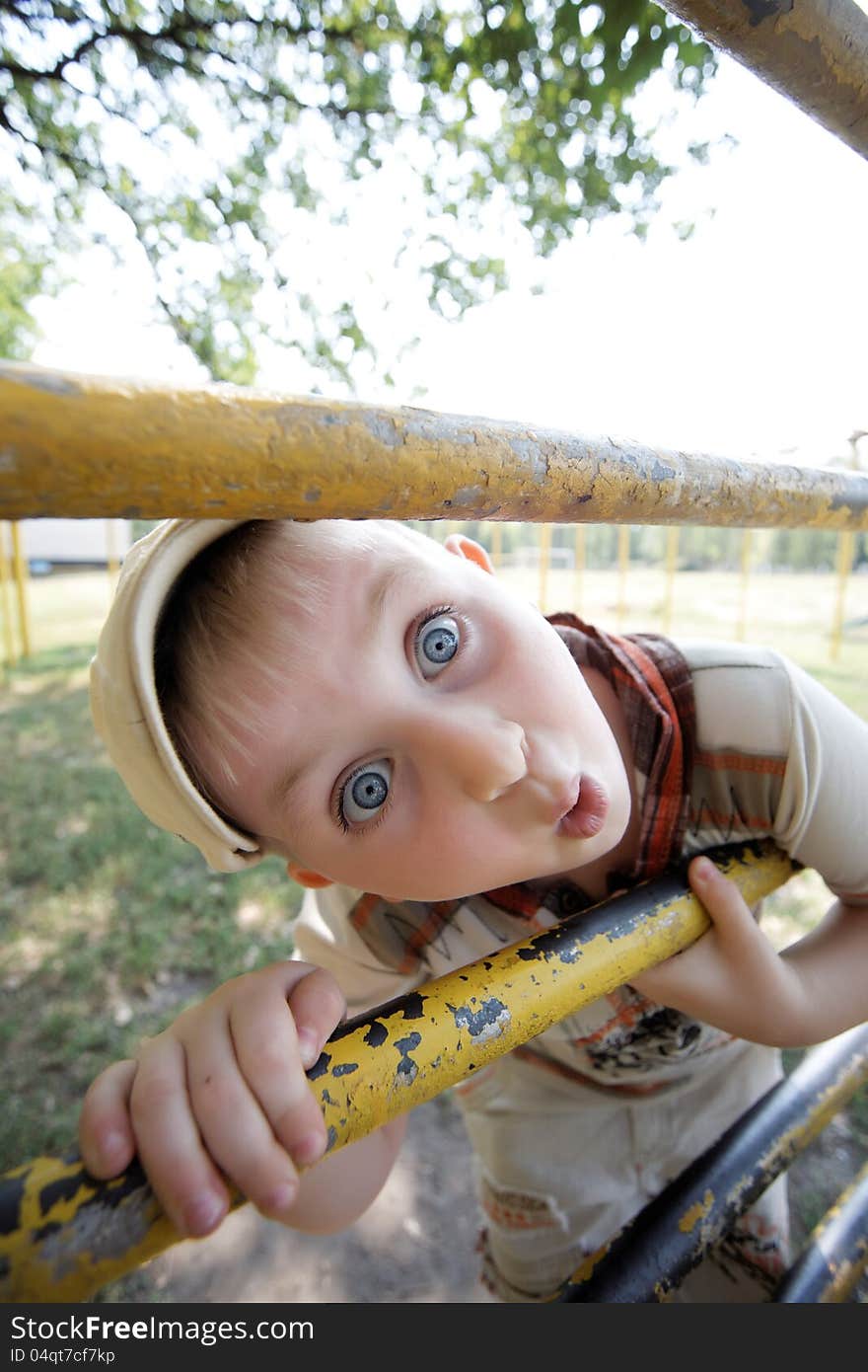 Portrait of a boy wonder in the park