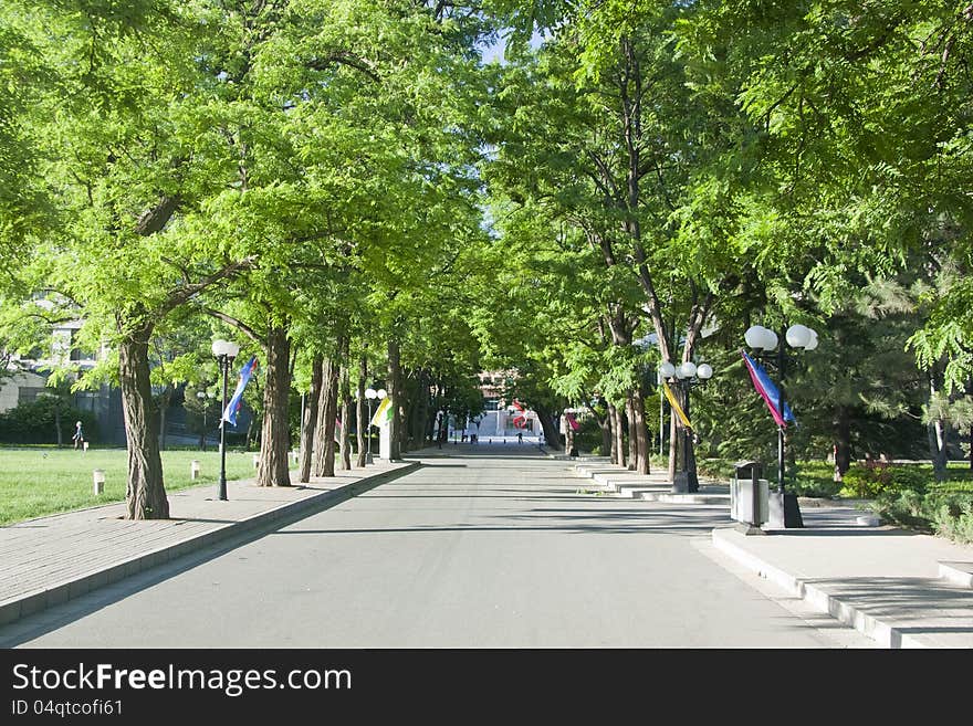 It's a walking street in my college, and it shows quite because it's the class period.