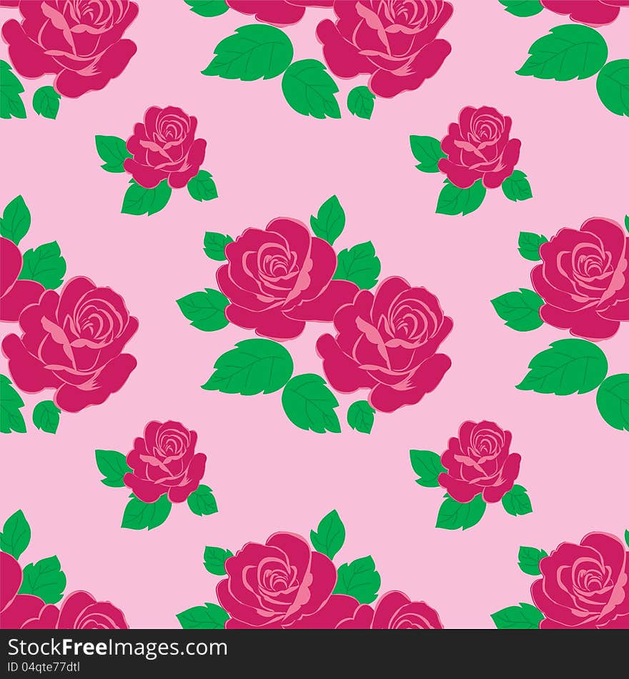 Colorful seamless texture with roses