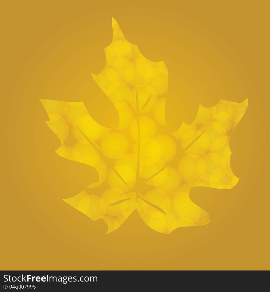 Yellow autumn leaf sycamore with lots of veins on a white background. EPS10 vector. Yellow autumn leaf sycamore with lots of veins on a white background. EPS10 vector.