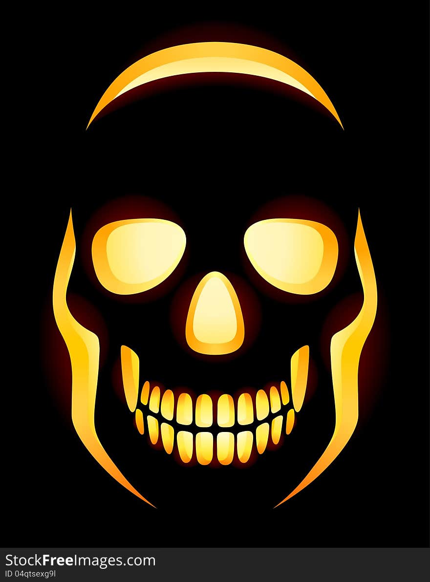 Jack-o-lantern skull