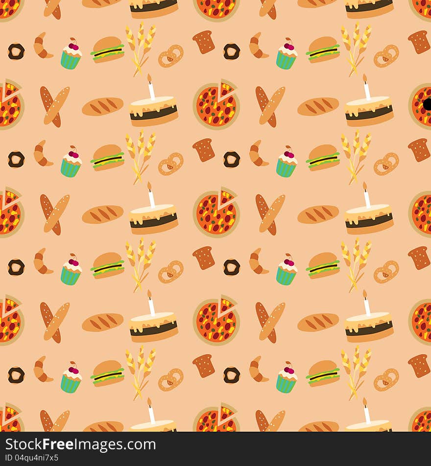 Colored Bakery Seamless Pattern