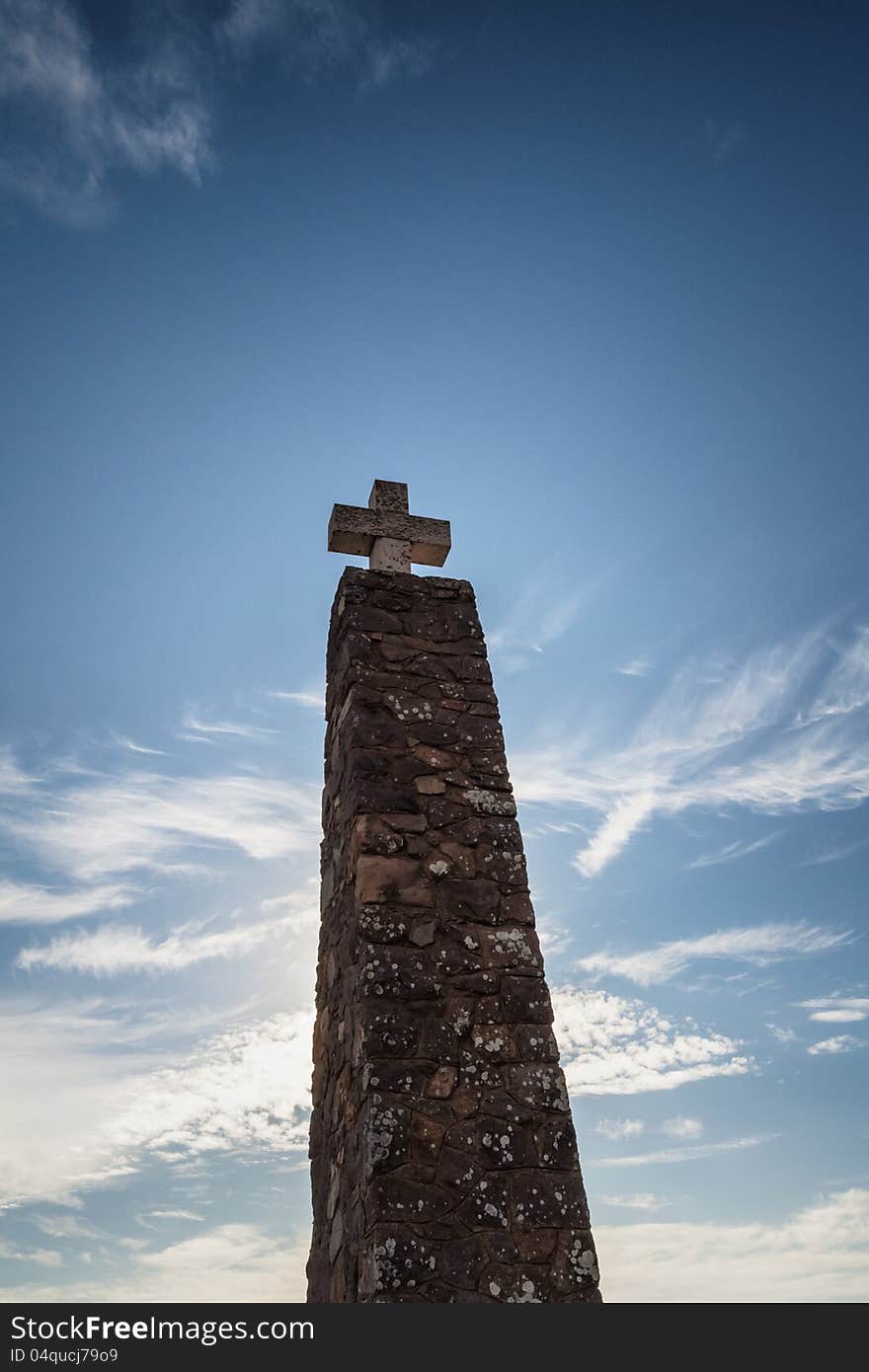 Cross monument in the most western point of Europe - Cabo da Roca, Portugal. Cross monument in the most western point of Europe - Cabo da Roca, Portugal