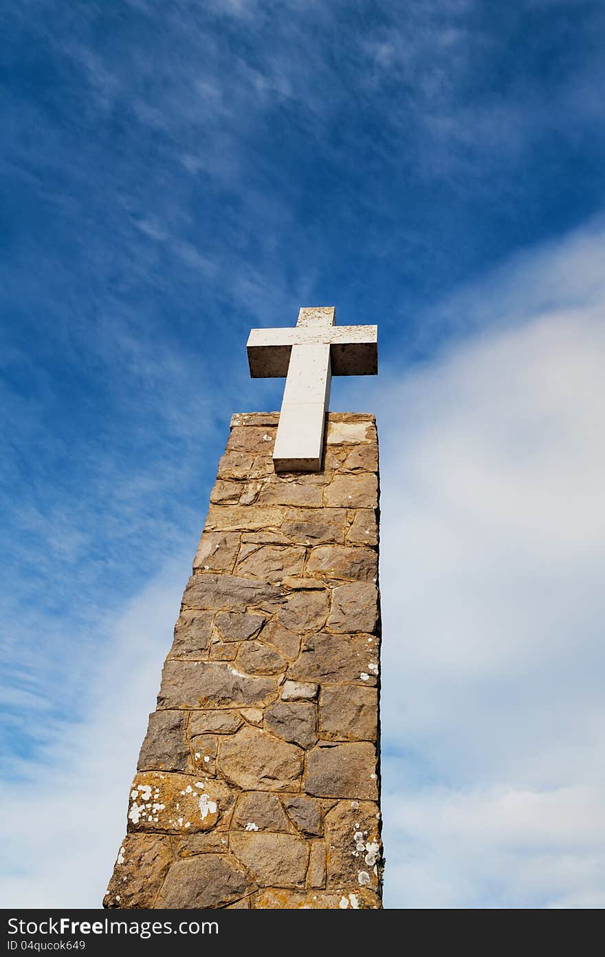 Cross monument in the most western point of Europe - Cabo da Roca, Portugal. Cross monument in the most western point of Europe - Cabo da Roca, Portugal