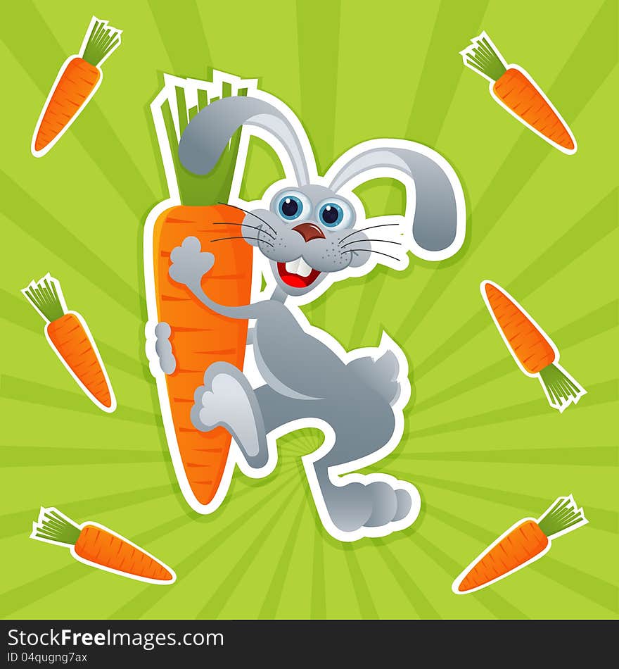 Rabbit with carrot vector hare