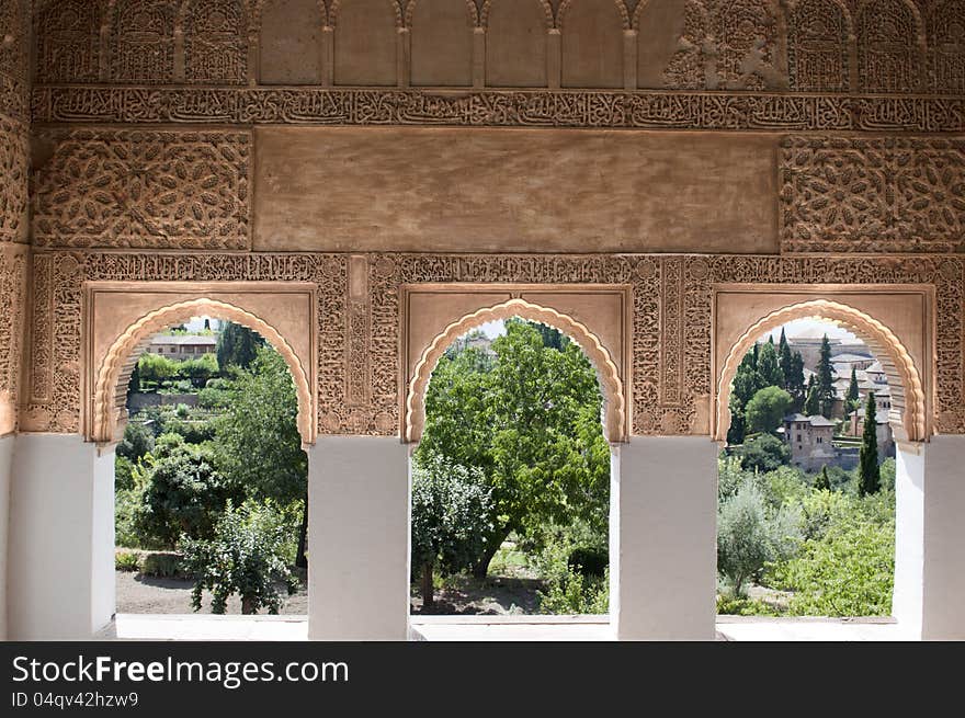 Olad arabic castle, Alhambra palace in Granda, Spain. Olad arabic castle, Alhambra palace in Granda, Spain