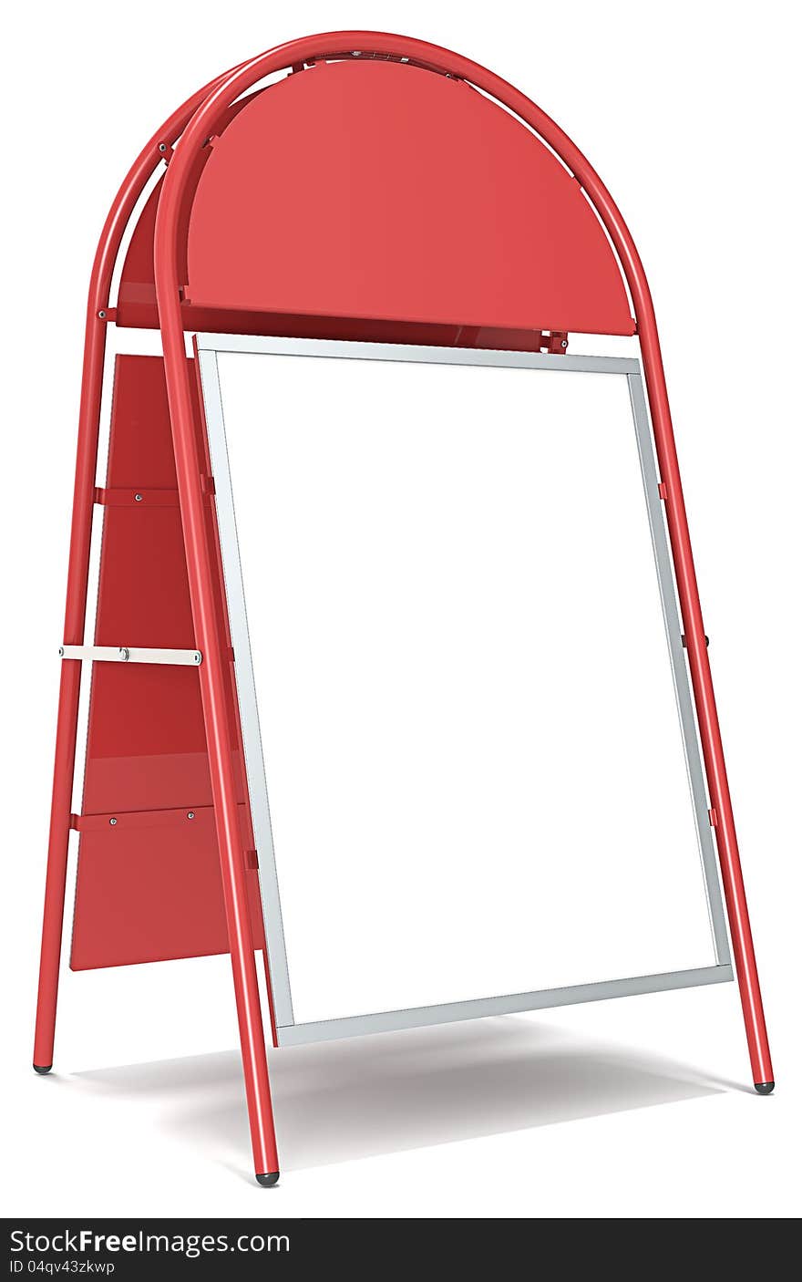 Red Sandwich Board with Logo Plate. Blank for Copy Space. Red Sandwich Board with Logo Plate. Blank for Copy Space.