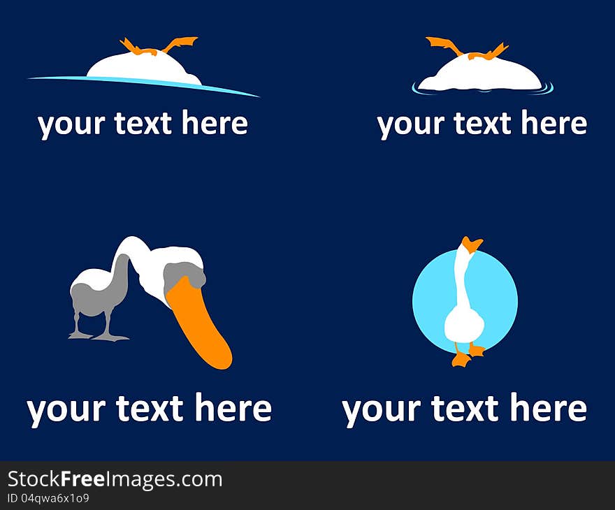 Goose or duck set of logos