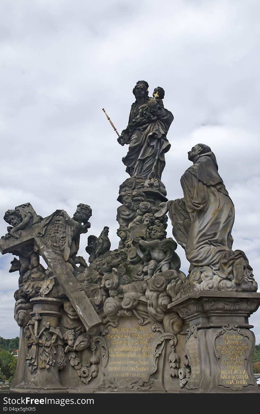 Architecture detail of the Charles Bridge, Prague, the capital of the Czech Republic. Architecture detail of the Charles Bridge, Prague, the capital of the Czech Republic