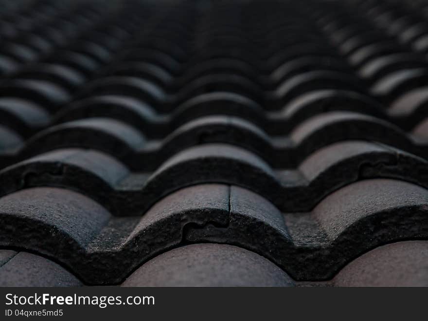 Black roof tile