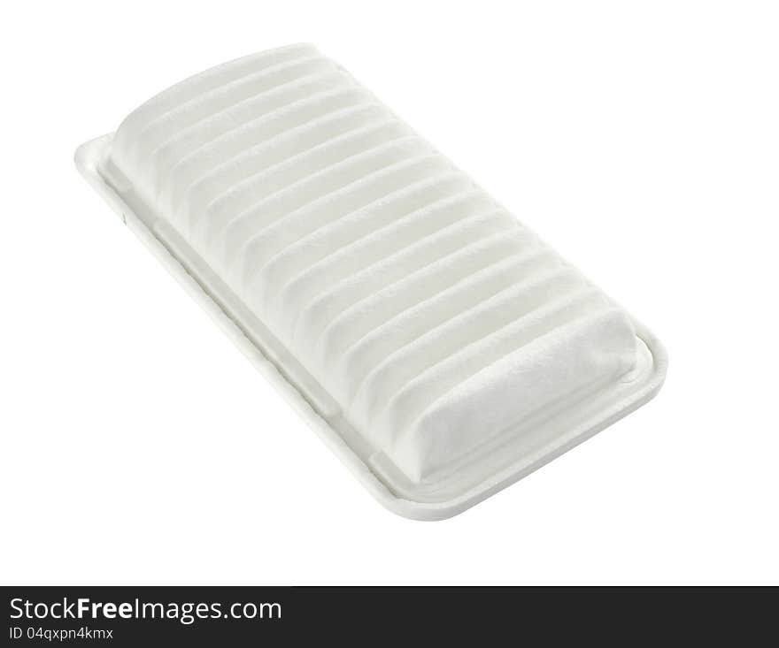 Car air filter isolated on white background